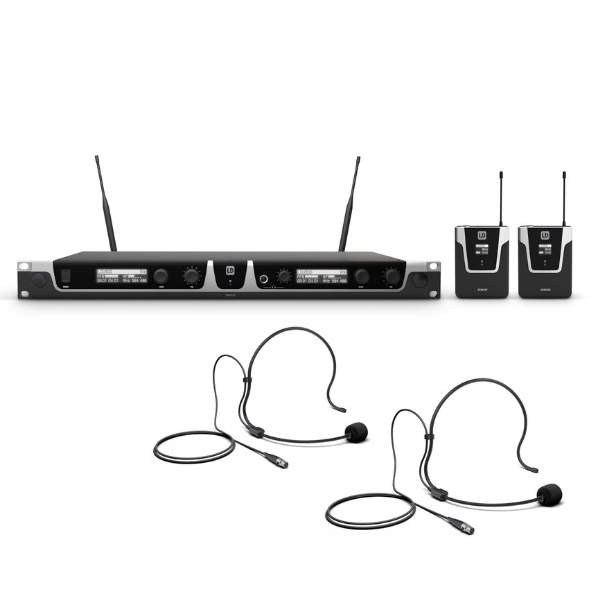 LD Systems U518 BPH 2 - Bezprzewodowy system mikrofonowy z nadajnikiem Bodypack x 2 i zestawem nagłownym x 2 LD Systems U518 BPH 2 - Bezprzewodowy system mikrofonowy z nadajnikiem Bodypack x 2 i zestawem nagłownym x 2