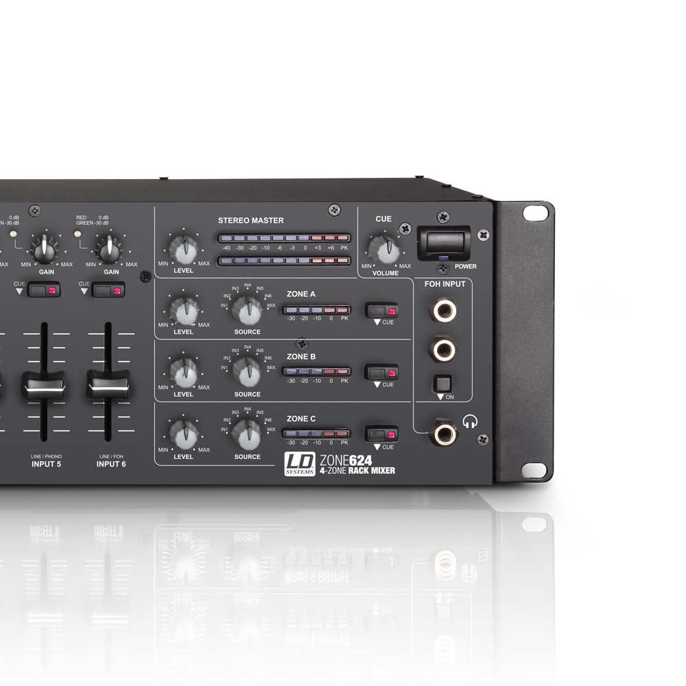 LD Systems ZONE 624 - mikser czterostrefowy 3u3 LD Systems ZONE 624 - mikser czterostrefowy 3u3