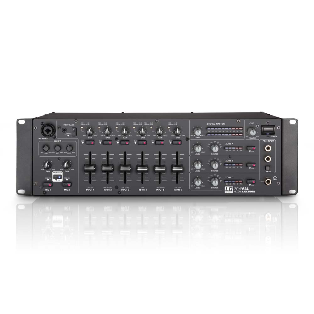 LD Systems ZONE 624 - mikser czterostrefowy 3u1 LD Systems ZONE 624 - mikser czterostrefowy 3u1