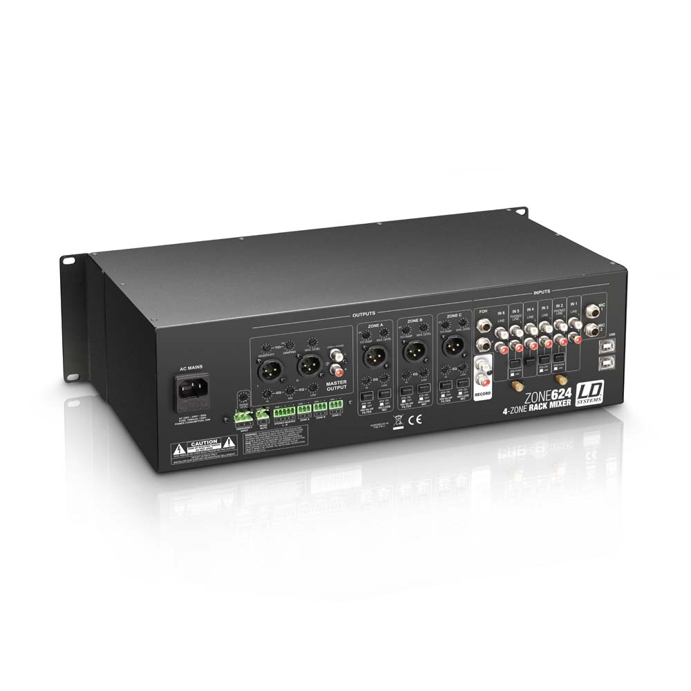 LD Systems ZONE 624 - mikser czterostrefowy 3u0 LD Systems ZONE 624 - mikser czterostrefowy 3u0