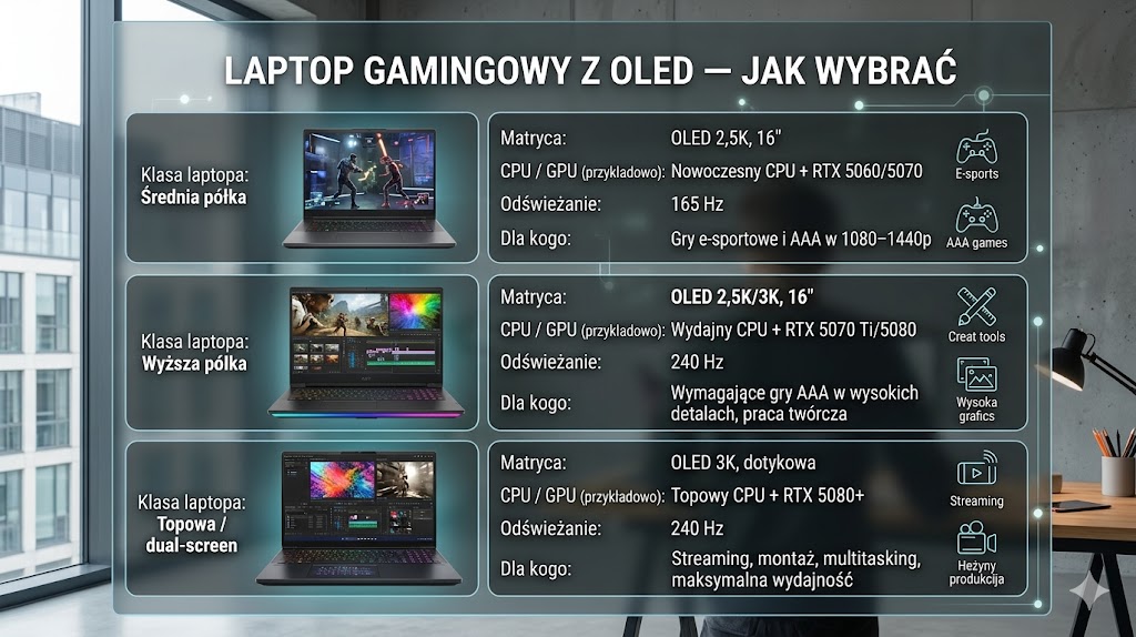 Laptop gamingowy z OLED — jak wybrać