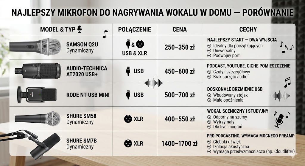 Najlepszy mikrofon do nagrywania w domu — porównanie