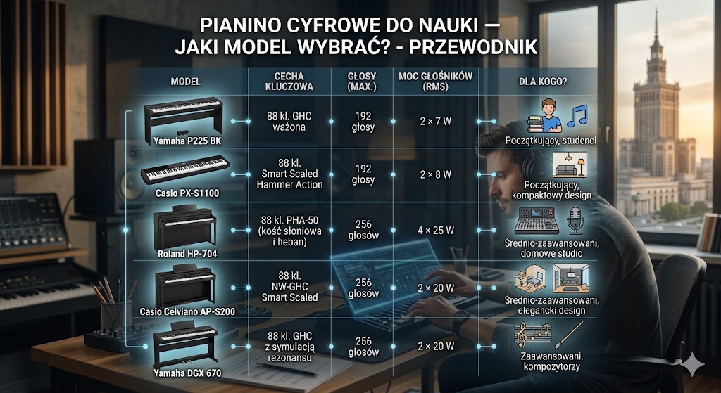 Pianino cyfrowe do nauki — jaki model wybrać