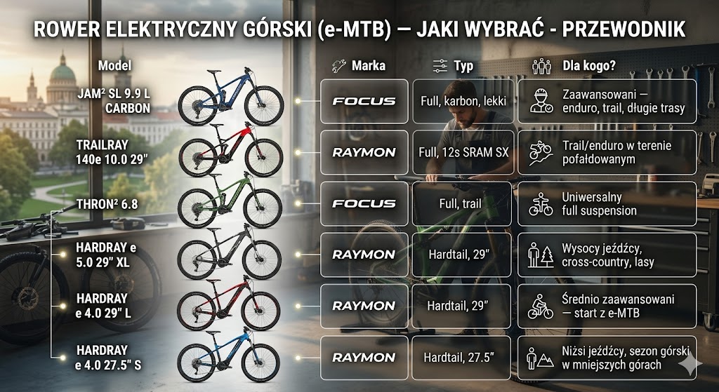 Rower elektryczny górski (e-MTB) — jaki wybrać