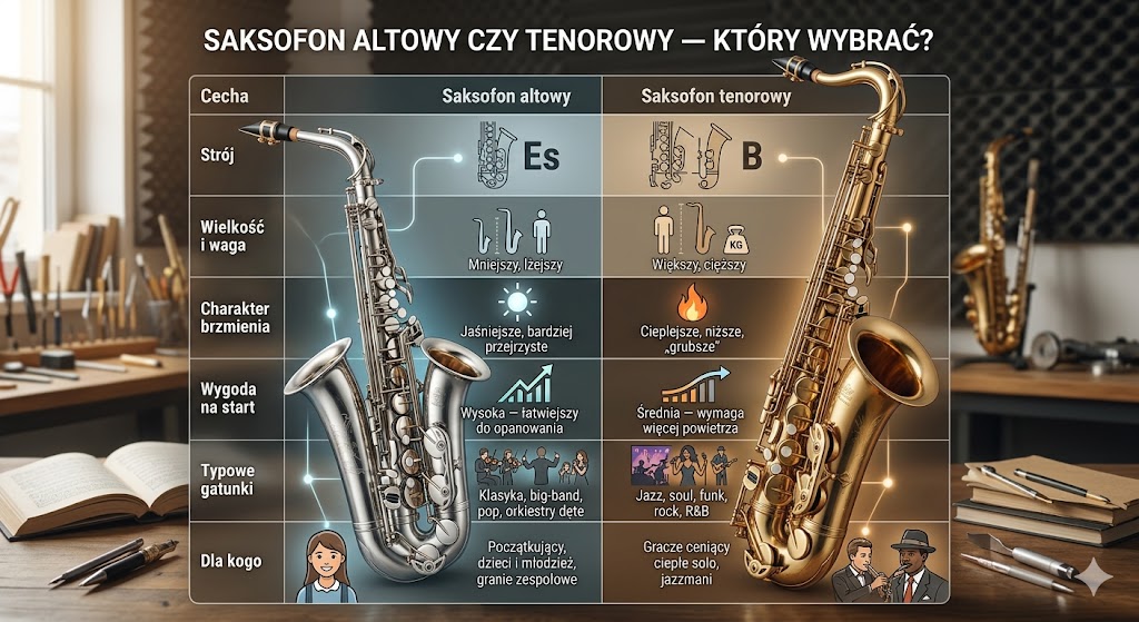 Saksofon altowy czy tenorowy — który wybrać?