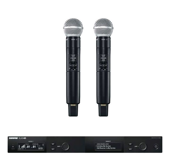 Shure SLXD4DE + 2x SLXD2/SM58 - podwójny system bezprzewodowy Shure SLXD4DE + 2x SLXD2/SM58 - podwójny system bezprzewodowy