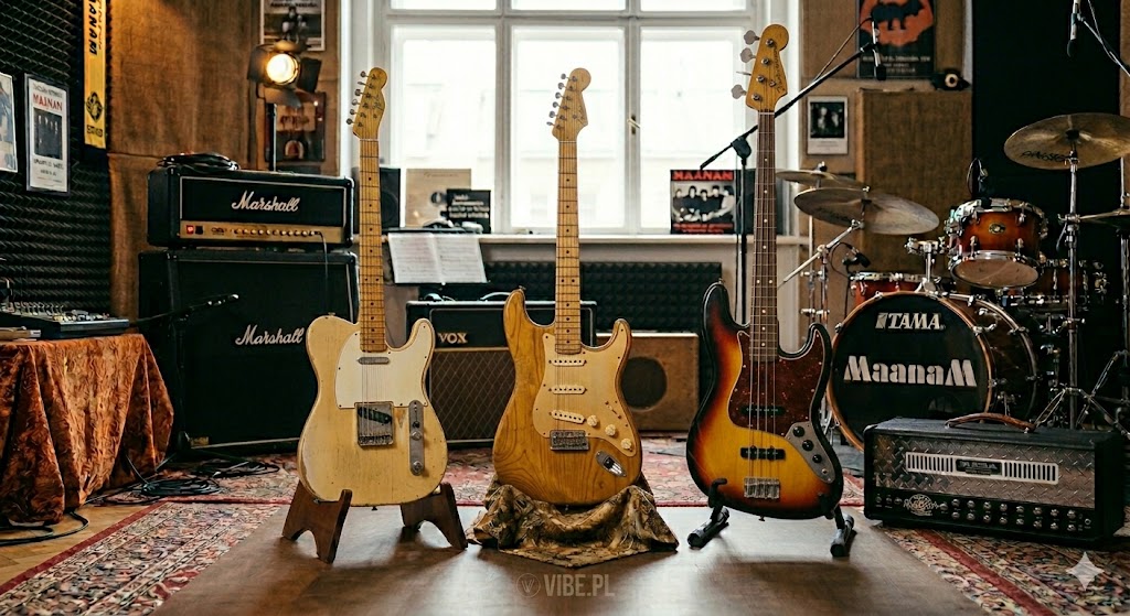 Sprzęt Maanam — Telecaster Jackowskiego, Stratocaster Olesińskiego i bas Bodka