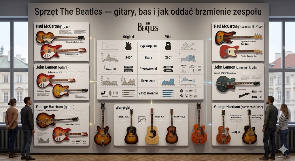 Sprzęt The Beatles — gitary, bas i jak oddać brzmienie zespołu