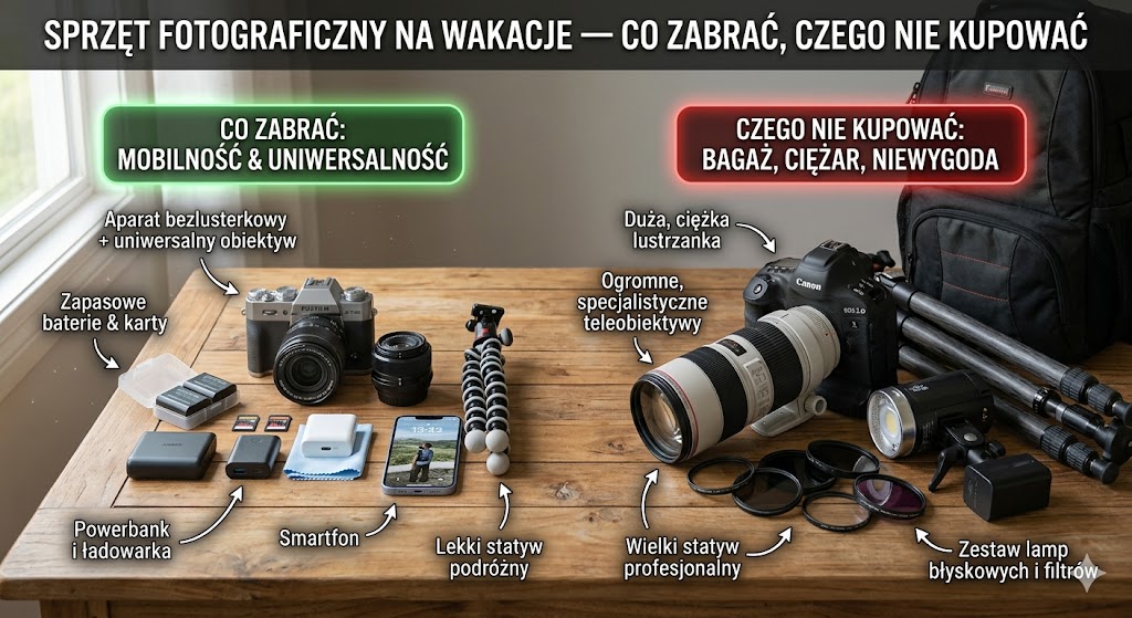 Sprzęt fotograficzny na wakacje — co zabrać, czego nie kupować