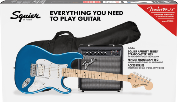 Squier Affinity Stratocaster HSS Pack MF LPB Gig Bag 15G - zestaw gitarowy0