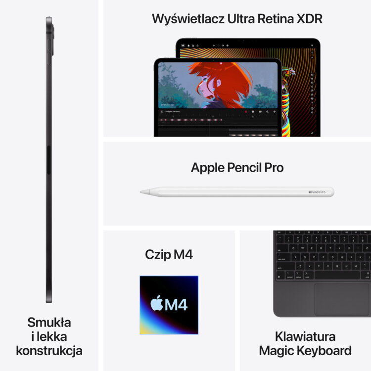 Tablet APPLE iPad Pro 11" 5 gen. 2024 512 GB 5G Wi-Fi Srebrny6 Tablet APPLE iPad Pro 11" 5 gen. 2024 512 GB 5G Wi-Fi Srebrny6