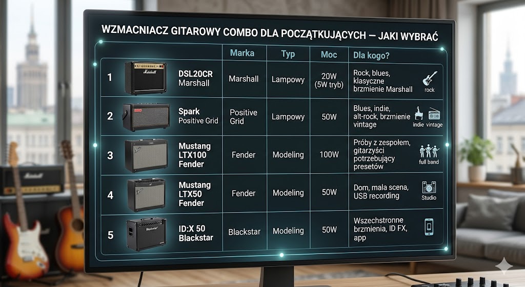 Wzmacniacz gitarowy combo dla początkujących — jaki wybrać
