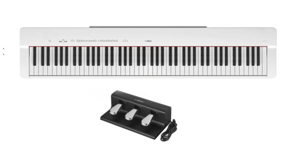 Yamaha P-225 WH – pianino cyfrowe + zestaw pedałów Yamaha FC-35 + statyw0