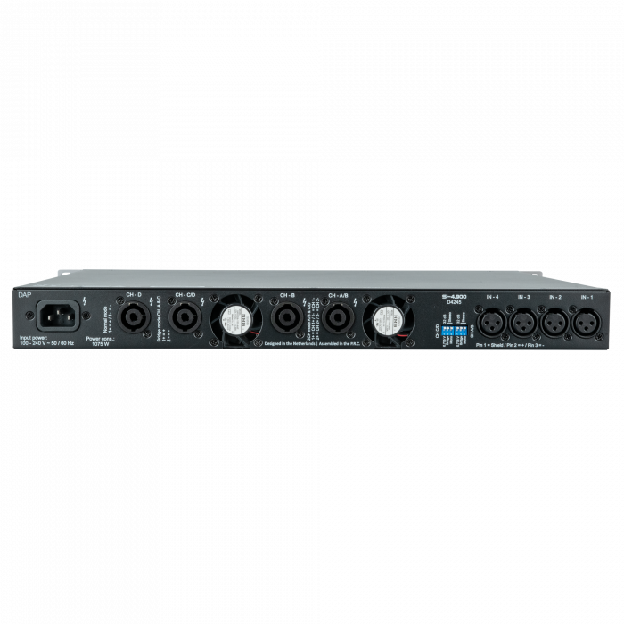 DAP SI-4.900 - Wzmacniacz instalacyjny 4x 900 W0 DAP SI-4.900 - Wzmacniacz instalacyjny 4x 900 W0
