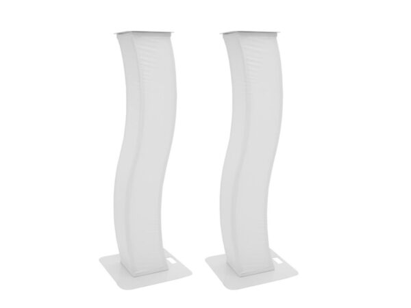 EUROLITE 2x Stage Stand 150cm curved incl. Cover and Bag, white - towery pod głowy ruchome (para)
