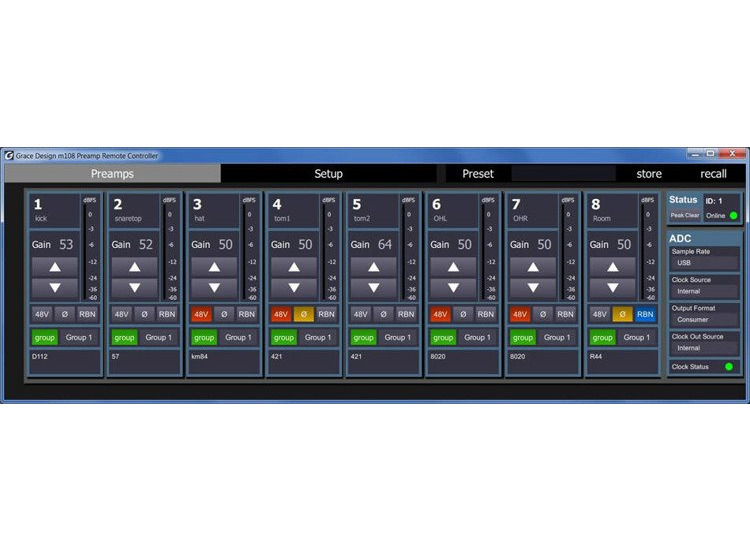 Grace Design m108 - 8 Channel Mic Preamp / ADC3 Grace Design m108 - 8 Channel Mic Preamp / ADC3