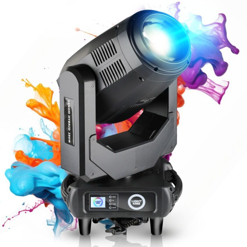 LIGHT4ME VENOM HYBRID 280W głowica ruchoma hybryda beam spot wash oświetlenie sceniczne DMX 280W LED 2x hak montażowy4 LIGHT4ME VENOM HYBRID 280W głowica ruchoma hybryda beam spot wash oświetlenie sceniczne DMX 280W LED 2x hak montażowy4