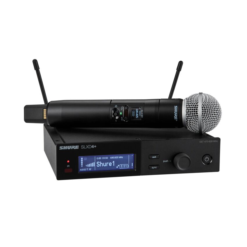 Shure SLXD24+E/58 G65 - Cyfrowy system bezprzewodowy z nadajnikiem/mikrofonem "do ręki" SM58 470-606 Shure SLXD24+E/58 G65 - Cyfrowy system bezprzewodowy z nadajnikiem/mikrofonem "do ręki" SM58 470-606