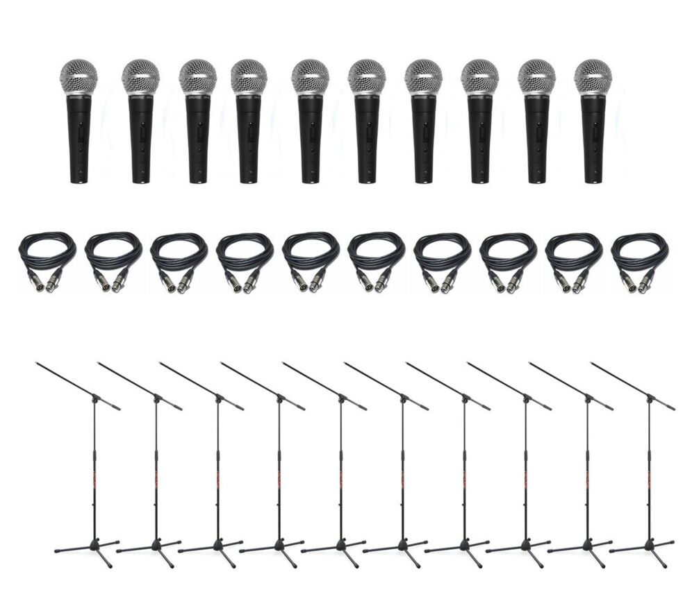 Shure SM 58 SE - zestaw 10 mikrofonów + 10 statywów Shure SM 58 SE - zestaw 10 mikrofonów + 10 statywów