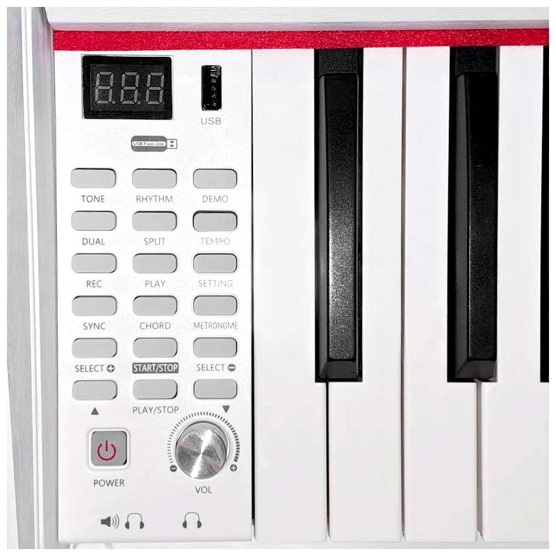 V-TONE BL-8808 WH pianino cyfrowe do nauki USB MIDI białe + ława2 V-TONE BL-8808 WH pianino cyfrowe do nauki USB MIDI białe + ława2