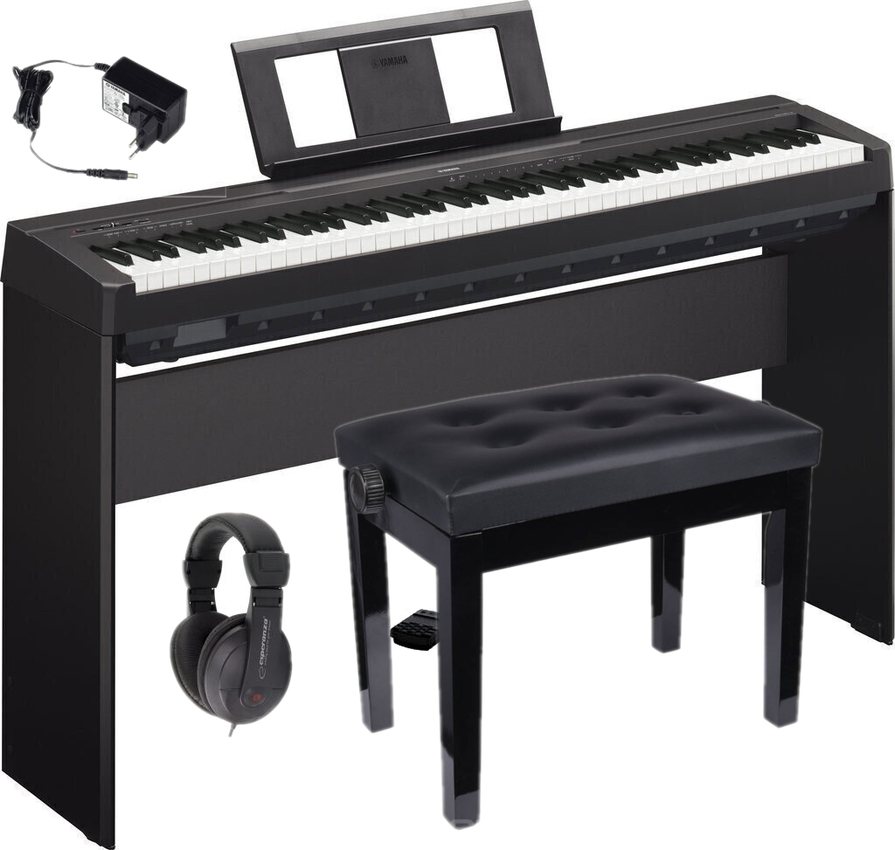 YAMAHA P-45 (P45 B) + STATYW + ŁAWA + SŁUCHAWKI YAMAHA P-45 (P45 B) + STATYW + ŁAWA + SŁUCHAWKI