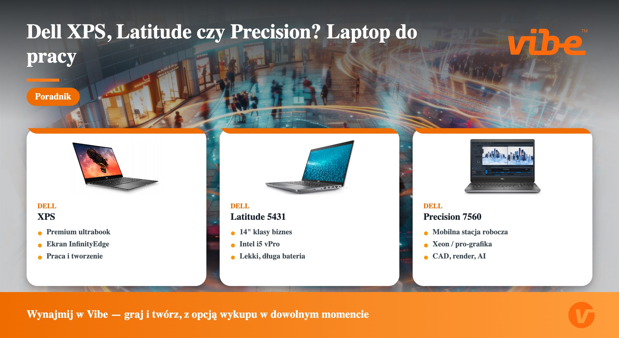 Dell XPS, Latitude czy Precision? Laptop do pracy — porównanie, karta poradnikowa Vibe