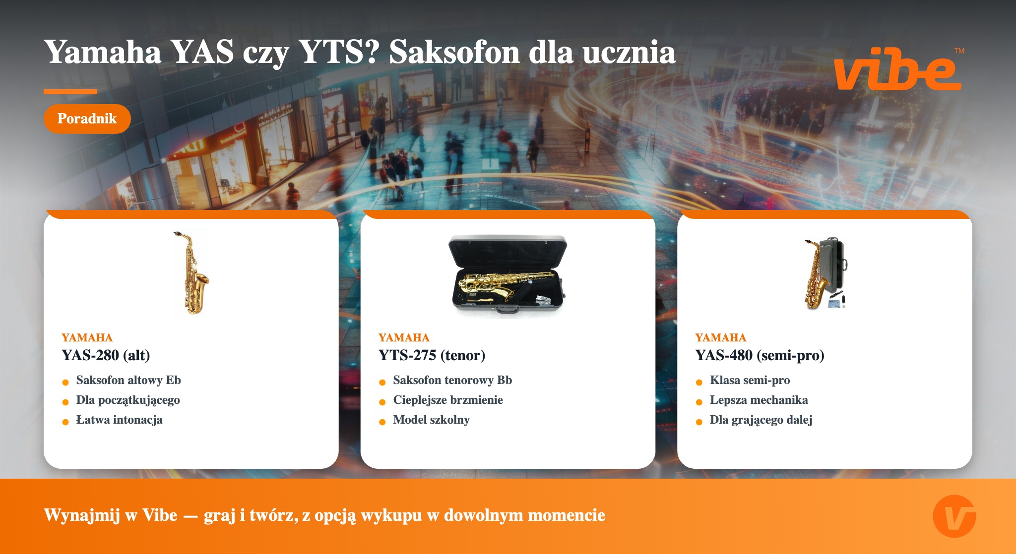 Yamaha YAS czy YTS? Saksofon dla ucznia — porównanie, karta poradnikowa Vibe