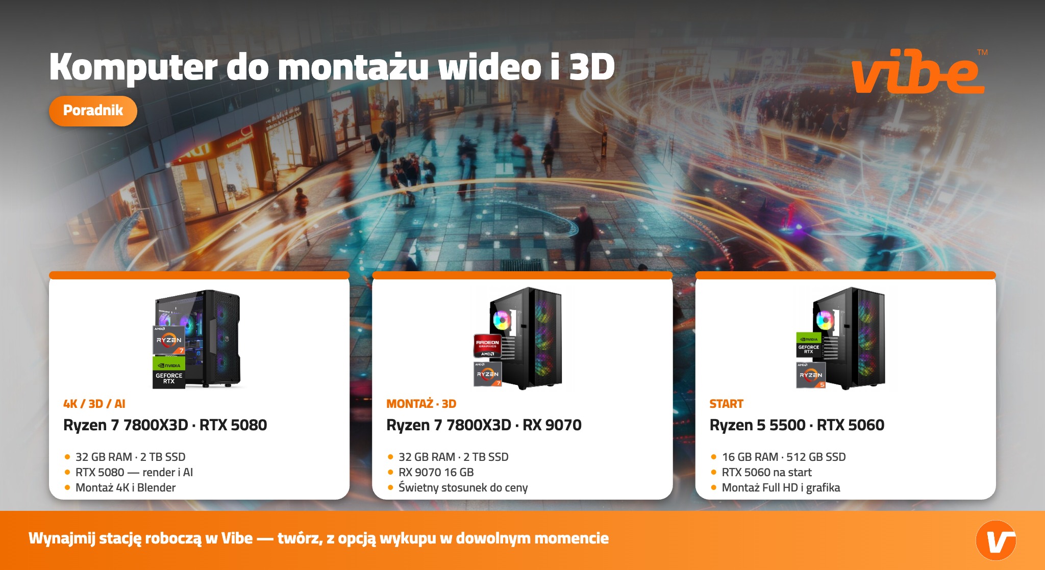 Komputer do montażu wideo i 3D