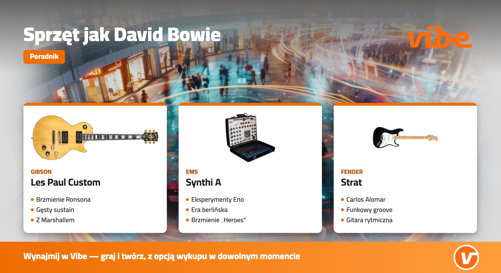 Sprzęt jak David Bowie — Les Paul Custom, EMS Synthi A, Strat