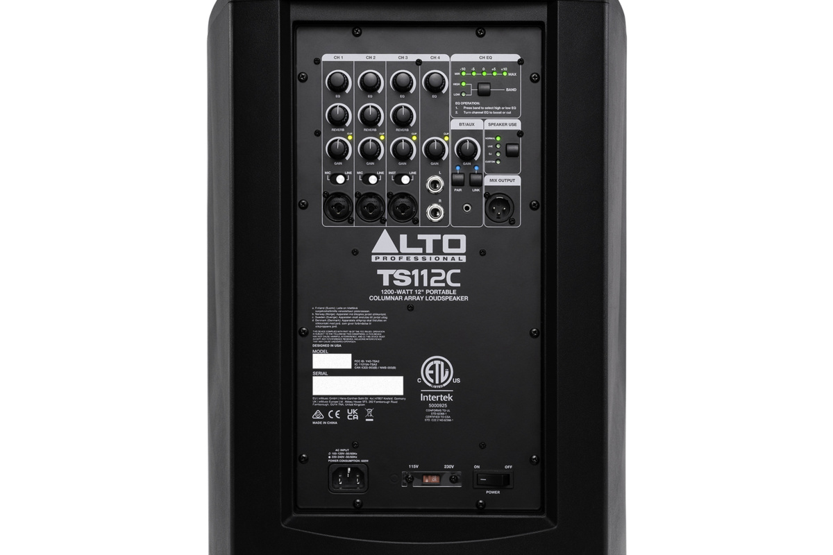Alto Professional TS112C aktywny system kolumnowy 1200W0 Alto Professional TS112C aktywny system kolumnowy 1200W0