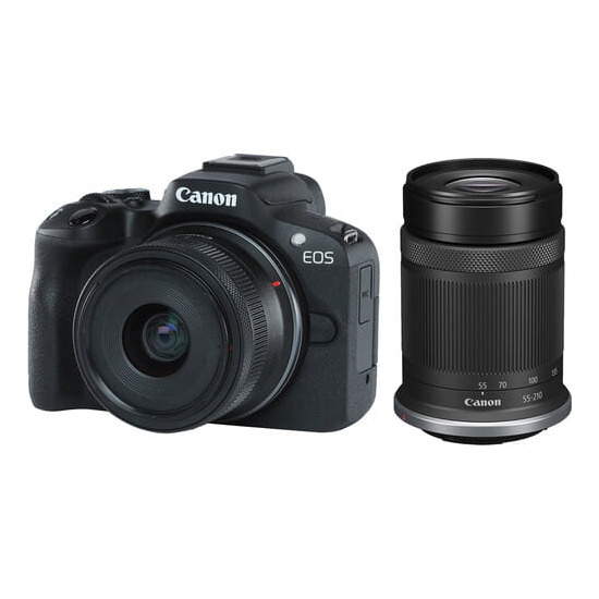 Aparat Canon EOS R50 czarny + RF-S 18-45 IS STM + RF-S 55-210MM F5-7.1 IS STM