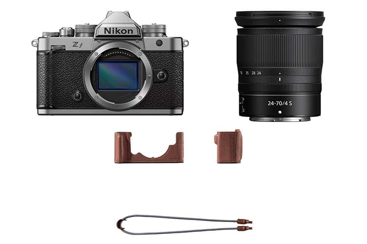 Aparat Nikon Z f srebrny + Z 24-70mm f/4 S + Skórzany futerał SmallRig 5096 do aparatu Nikon Z f brązow Aparat Nikon Z f srebrny + Z 24-70mm f/4 S + Skórzany futerał SmallRig 5096 do aparatu Nikon Z f brązow