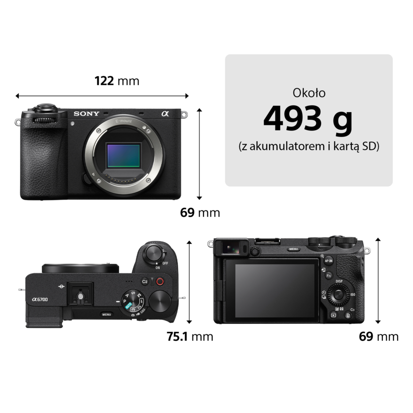 Aparat cyfrowy Sony A6700 + obiektyw E PZ 16-50mm F/3.5-5.6 OSS II + obiektyw E 70-350mm F/4.5-6.3 G OSS - ILCE6700GBDI1 Aparat cyfrowy Sony A6700 + obiektyw E PZ 16-50mm F/3.5-5.6 OSS II + obiektyw E 70-350mm F/4.5-6.3 G OSS - ILCE6700GBDI1