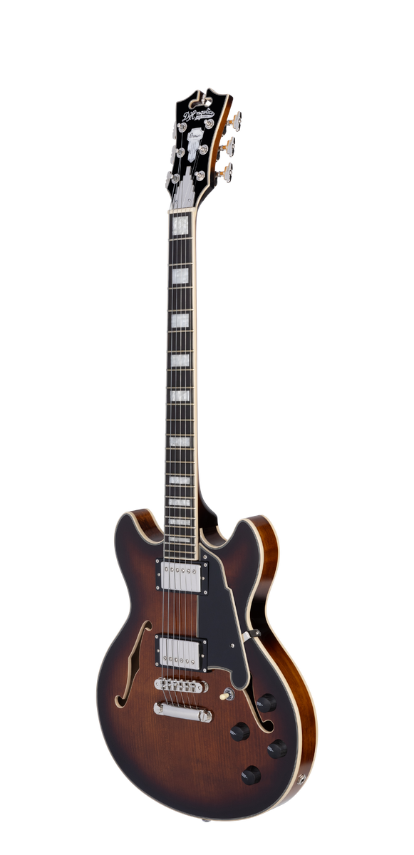 D'Angelico Premier Mini DC Brown Burst gitara elektryczna0