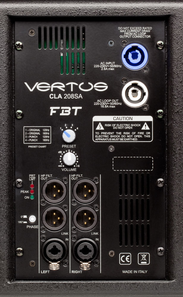 FBT Vertus CLA-208-SA - aktywna kolumna niskotonowa systemu liniowego 600 Watt OKAZJA 1szt4 FBT Vertus CLA-208-SA - aktywna kolumna niskotonowa systemu liniowego 600 Watt OKAZJA 1szt4