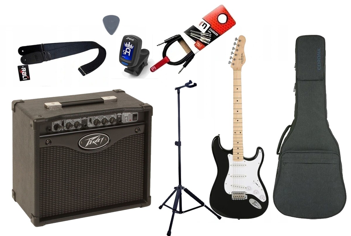 Gitara Elektryczna + Wzmacniacz 15W Kabel Zestaw 163 Gitara Elektryczna + Wzmacniacz 15W Kabel Zestaw 163