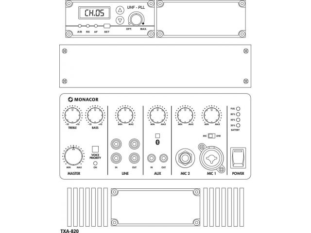 Monacor TXA-820 - Przenośny system wzmacniający0 Monacor TXA-820 - Przenośny system wzmacniający0