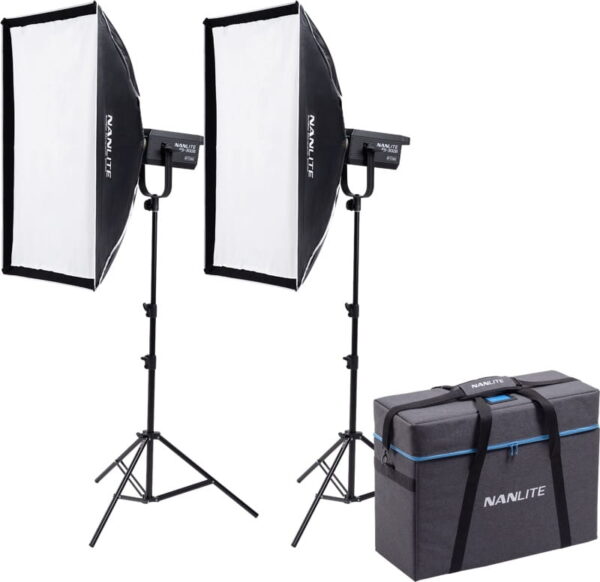 Nanlite FS-300B 2-Kit - Zestaw dwóch studyjnych lamp LED ze statywami i torbą, Bi-Color, 2700-6500K, CRI 96, 350 W