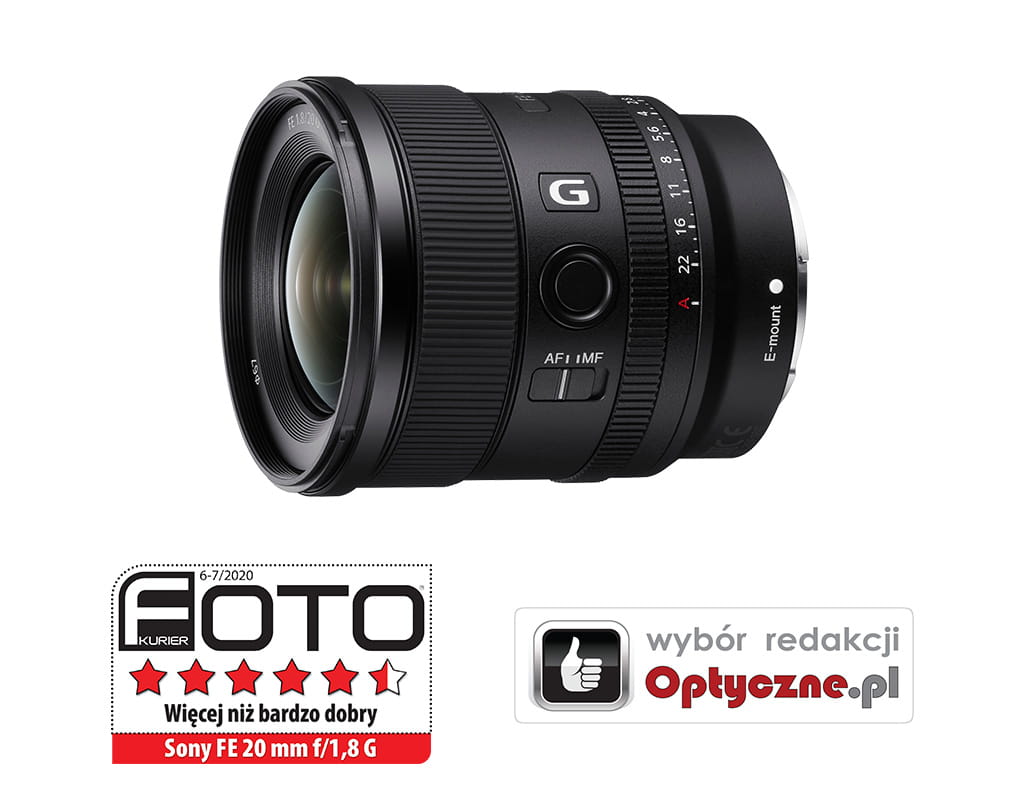 Obiektyw Sony FE 20 mm f/1,8 G - SEL20F18G Obiektyw Sony FE 20 mm f/1,8 G - SEL20F18G