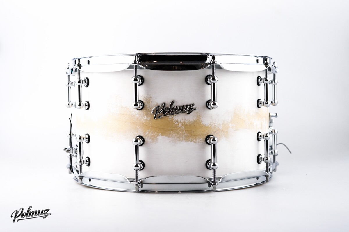 Polmuz Model 1 Maple 14x8 Satin White Urban Fade Polmuz Model 1 Maple 14x8 Satin White Urban Fade