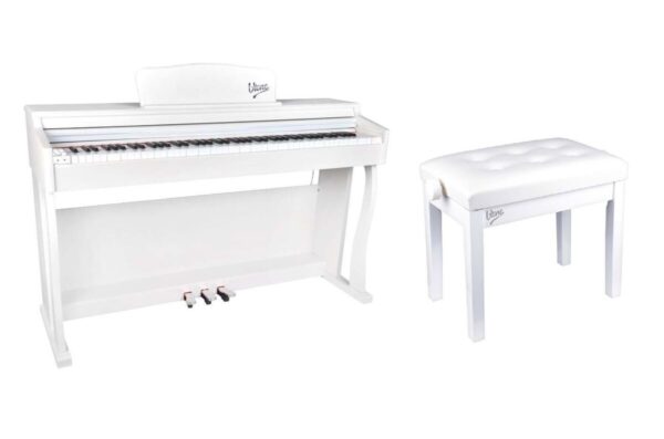 V-TONE BL-8808 WH pianino cyfrowe do nauki USB MIDI białe + ława