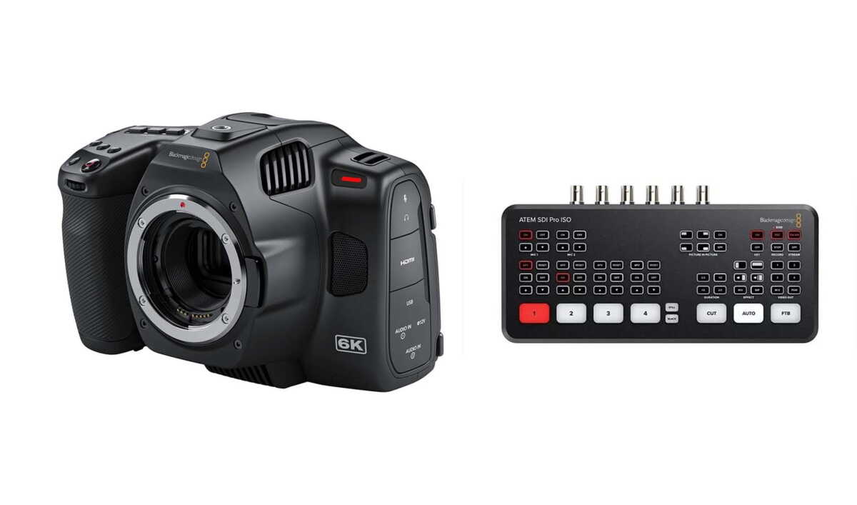 Zestaw Kamera cyfrowa Blackmagic Pocket Cinema Camera 6K Pro + Blackmagic Design ATEM SDI Pro ISO Zestaw Kamera cyfrowa Blackmagic Pocket Cinema Camera 6K Pro + Blackmagic Design ATEM SDI Pro ISO