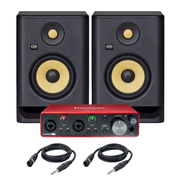 Zestaw do nagrywania (Focusrite Scarlett 2i2 + KRK RP5) Zestaw do nagrywania (Focusrite Scarlett 2i2 + KRK RP5)