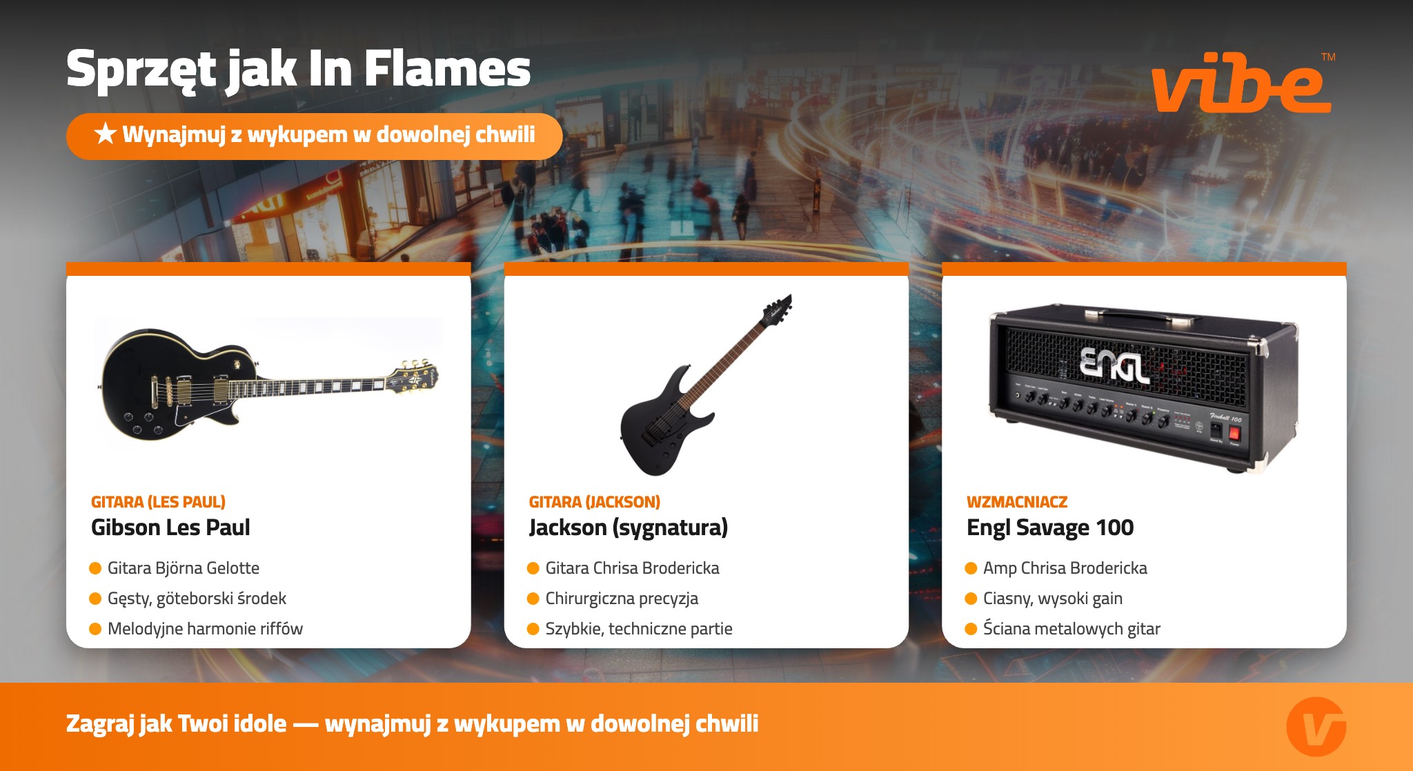 Sprzęt jak In Flames — Les Paul, Jackson, Engl Savage w Vibe