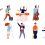 Musicians characters. Creative performing peoples in different poses playing at musical instruments and singing. Vector musicians. Man with instrument, concert musical performance illustration